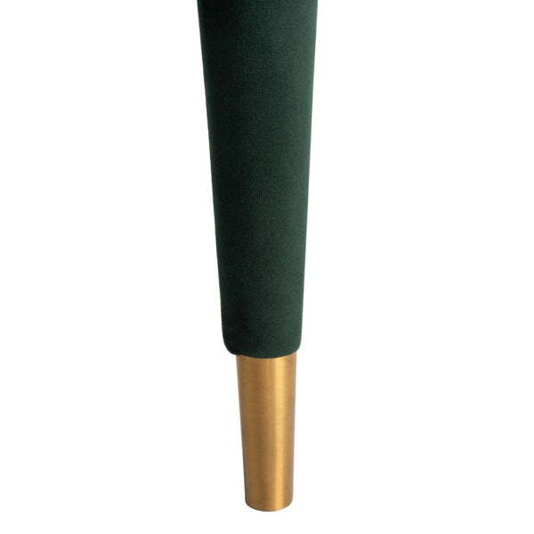 Safavieh Mara Tufted Accent Chair - Mid-Century Modern Design With Plush Velvet Upholstery & Gold Accents Forest Green/Gold ACH4505E