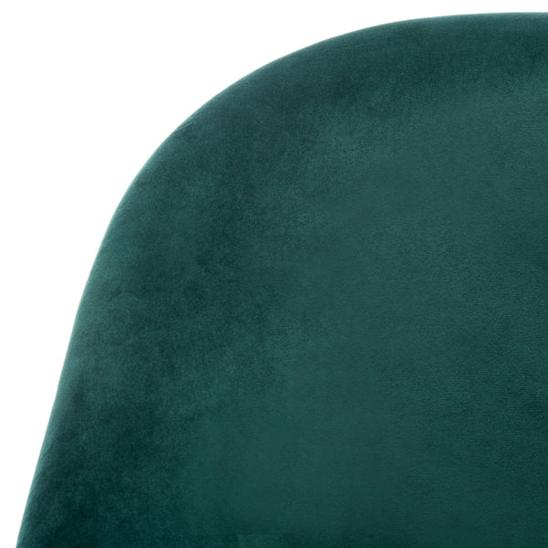Safavieh Brienne Mid Century Arm Chair - Luxurious Velvet Accent With Elegant Brass Legs For Cozy Living Spaces Emerald Velvet/Brass ACH4506B