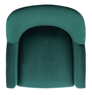 Safavieh Brienne Mid Century Arm Chair - Luxurious Velvet Accent With Elegant Brass Legs For Cozy Living Spaces Emerald Velvet/Brass ACH4506B