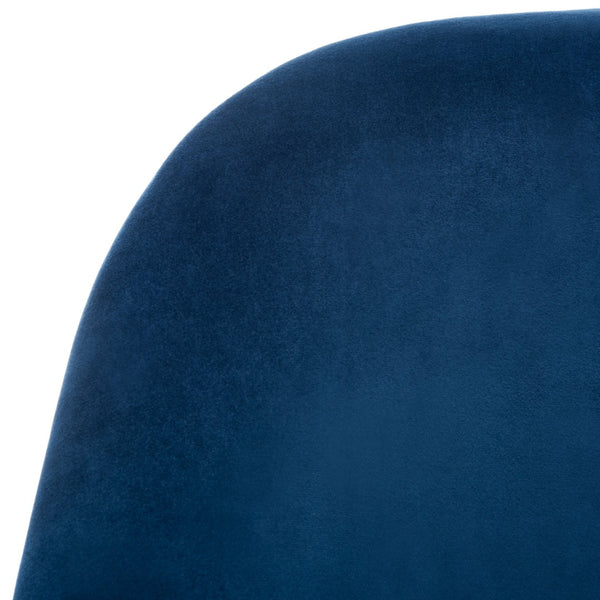 Safavieh Brienne Mid Century Arm Chair - Luxurious Velvet Accent With Elegant Brass Legs For Cozy Living Spaces Navy Velvet/Brass ACH4506C