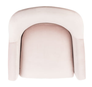Safavieh Brienne Mid Century Arm Chair - Luxurious Velvet Accent With Elegant Brass Legs For Cozy Living Spaces Blush Pink Velvet/Brass ACH4506D