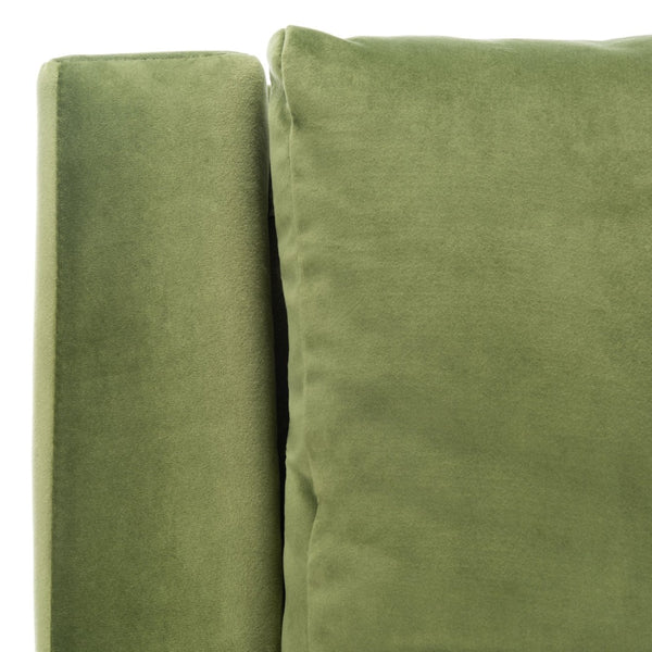 Safavieh Astrid Mid-Century Arm Chair: Luxurious Velvet Upholstery With Solid Oak Legs For Timeless Elegance Olive Velvet/Natural ACH4507B