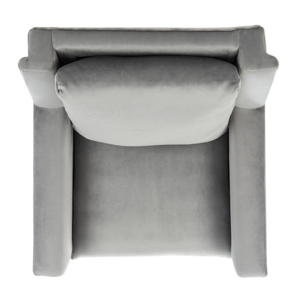 Safavieh Astrid Mid-Century Arm Chair: Luxurious Velvet Upholstery With Solid Oak Legs For Timeless Elegance Stone Velvet/Natural ACH4507C