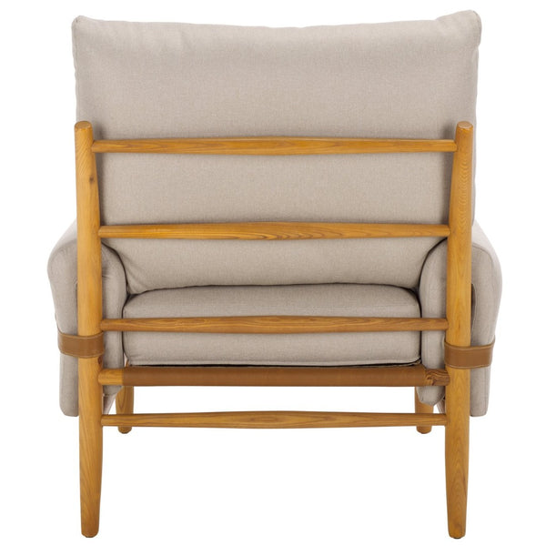 Safavieh Oslo Mid-Century Arm Chair – Elegant Light Grey Fabric & Natural Ashwood For Stylish Comfort & Versatility ACH4509C