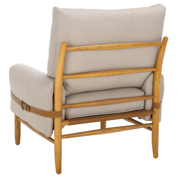 Safavieh Oslo Mid-Century Arm Chair – Elegant Light Grey Fabric & Natural Ashwood For Stylish Comfort & Versatility ACH4509C
