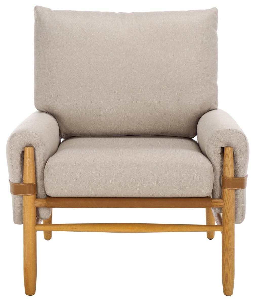 Safavieh Oslo Mid-Century Arm Chair – Elegant Light Grey Fabric & Natural Ashwood For Stylish Comfort & Versatility ACH4509C