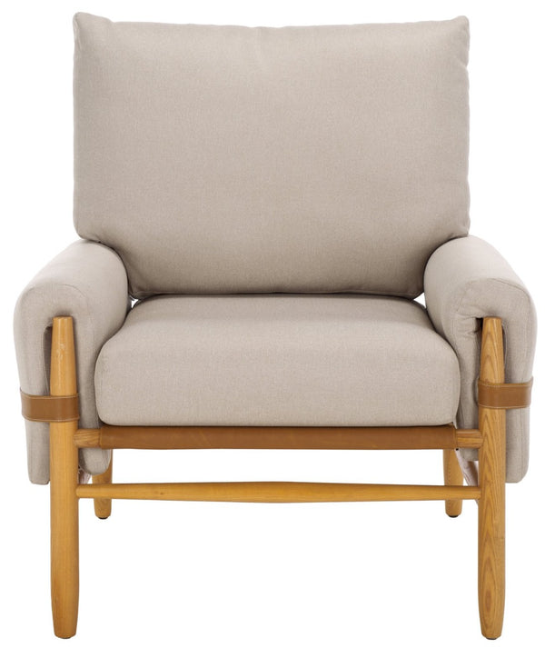 Safavieh Oslo Mid-Century Arm Chair – Elegant Light Grey Fabric & Natural Ashwood For Stylish Comfort & Versatility ACH4509C