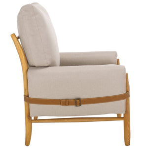 Safavieh Oslo Mid-Century Arm Chair – Elegant Light Grey Fabric & Natural Ashwood For Stylish Comfort & Versatility ACH4509C