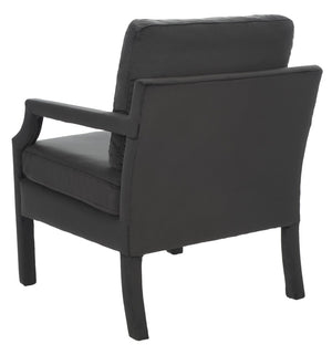 Safavieh Genoa Upholstered Arm Chair – Modern Chinoiserie Design With Luxurious Comfort For Stylish Spaces Black Velvet ACH4510A