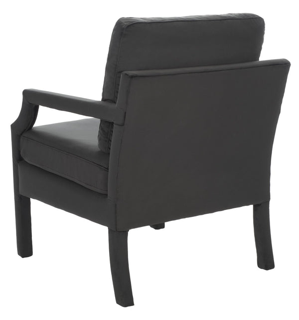 Safavieh Genoa Upholstered Arm Chair – Modern Chinoiserie Design With Luxurious Comfort For Stylish Spaces Black Velvet ACH4510A