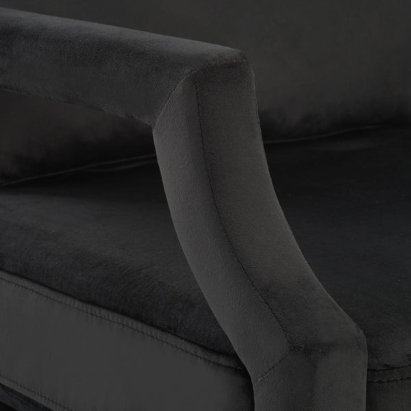 Safavieh Genoa Upholstered Arm Chair – Modern Chinoiserie Design With Luxurious Comfort For Stylish Spaces Black Velvet ACH4510A