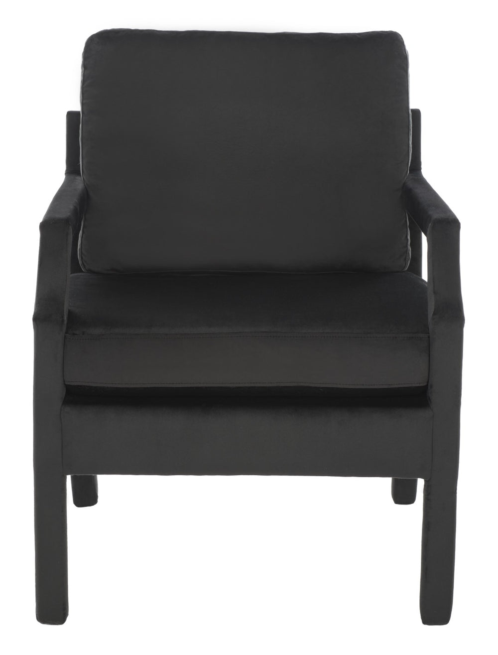 Safavieh Genoa Upholstered Arm Chair – Modern Chinoiserie Design With Luxurious Comfort For Stylish Spaces Black Velvet ACH4510A