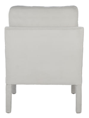 Safavieh Genoa Upholstered Arm Chair – Modern Chinoiserie Design With Luxurious Comfort For Stylish Spaces Light Grey ACH4510B