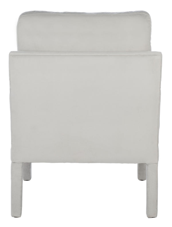 Safavieh Genoa Upholstered Arm Chair – Modern Chinoiserie Design With Luxurious Comfort For Stylish Spaces Light Grey ACH4510B