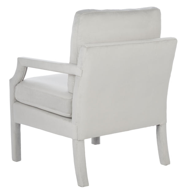 Safavieh Genoa Upholstered Arm Chair – Modern Chinoiserie Design With Luxurious Comfort For Stylish Spaces Light Grey ACH4510B
