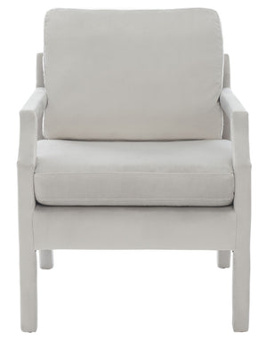 Safavieh Genoa Upholstered Arm Chair – Modern Chinoiserie Design With Luxurious Comfort For Stylish Spaces Light Grey ACH4510B