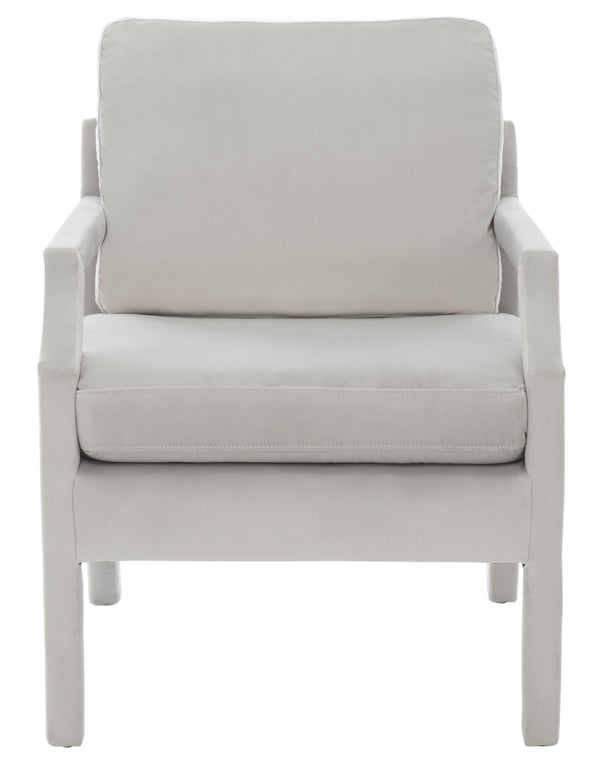 Safavieh Genoa Upholstered Arm Chair – Modern Chinoiserie Design With Luxurious Comfort For Stylish Spaces Light Grey ACH4510B