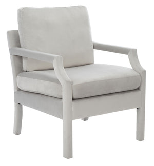 Safavieh Genoa Upholstered Arm Chair – Modern Chinoiserie Design With Luxurious Comfort For Stylish Spaces Light Grey ACH4510B