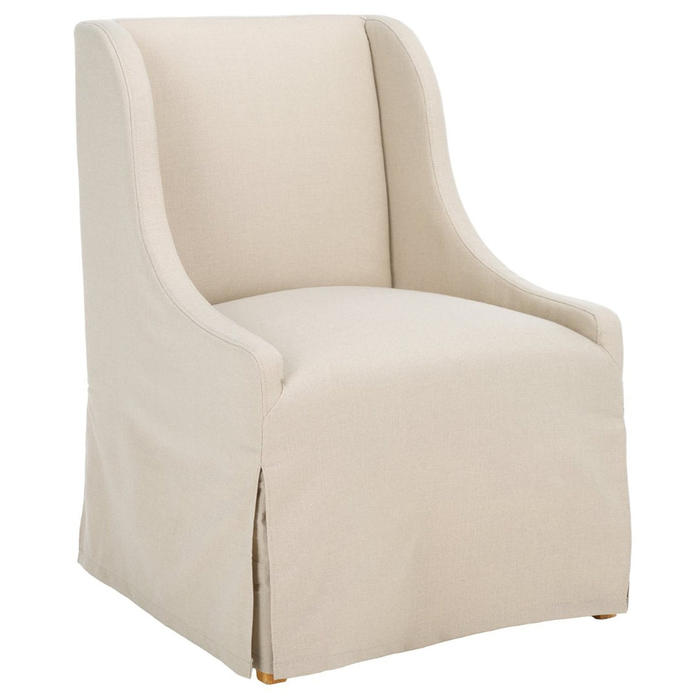 Safavieh Aberdore Arm Chair - Contemporary Sand-Toned Linen, Elegant Slipper Design For Timeless Comfort ACH4512A