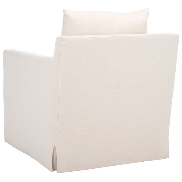 Safavieh Hadara Swivel Accent Chair - Timeless Club Design With Bone White Linen & 360° Swivel For Comfort ACH4513A