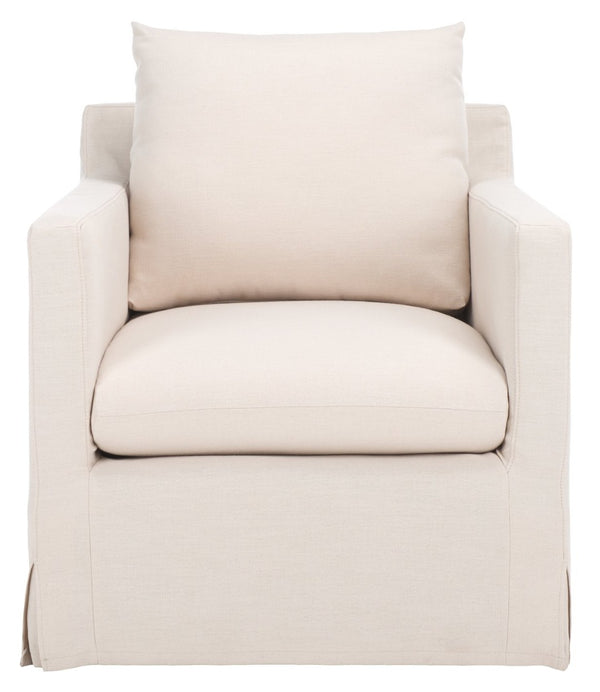 Safavieh Hadara Swivel Accent Chair - Timeless Club Design With Bone White Linen & 360° Swivel For Comfort ACH4513A