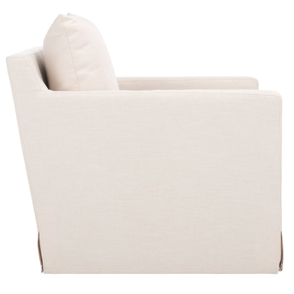 Safavieh Hadara Swivel Accent Chair - Timeless Club Design With Bone White Linen & 360° Swivel For Comfort ACH4513A