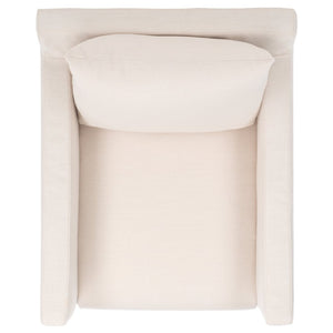 Safavieh Hadara Swivel Accent Chair - Timeless Club Design With Bone White Linen & 360° Swivel For Comfort ACH4513A