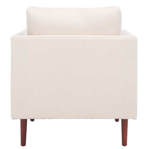 Safavieh Hampshire Accent Chair - Timeless Comfort With Classic-Contemporary Design For Any Living Space Bone Linen / Walnut ACH4514A
