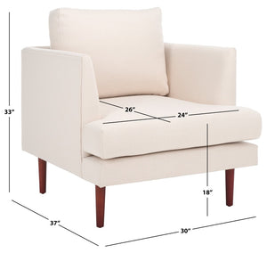 Safavieh Hampshire Accent Chair - Timeless Comfort With Classic-Contemporary Design For Any Living Space Bone Linen / Walnut ACH4514A