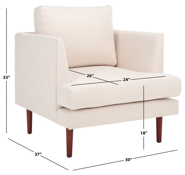 Safavieh Hampshire Accent Chair - Timeless Comfort With Classic-Contemporary Design For Any Living Space Bone Linen / Walnut ACH4514A