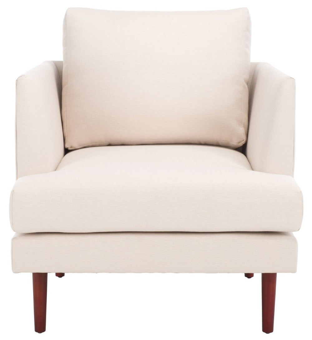 Safavieh Hampshire Accent Chair - Timeless Comfort With Classic-Contemporary Design For Any Living Space Bone Linen / Walnut ACH4514A