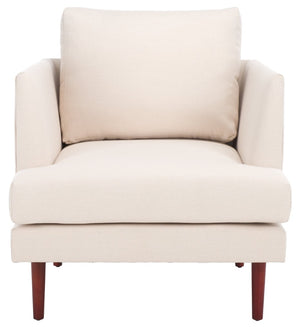 Safavieh Hampshire Accent Chair - Timeless Comfort With Classic-Contemporary Design For Any Living Space Bone Linen / Walnut ACH4514A