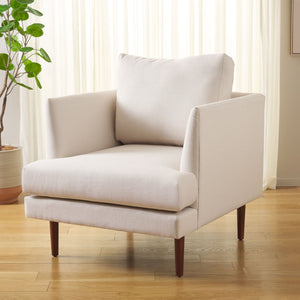 Safavieh Hampshire Accent Chair - Timeless Comfort With Classic-Contemporary Design For Any Living Space Bone Linen / Walnut ACH4514A