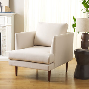 Safavieh Hampshire Accent Chair - Timeless Comfort With Classic-Contemporary Design For Any Living Space Bone Linen / Walnut ACH4514A