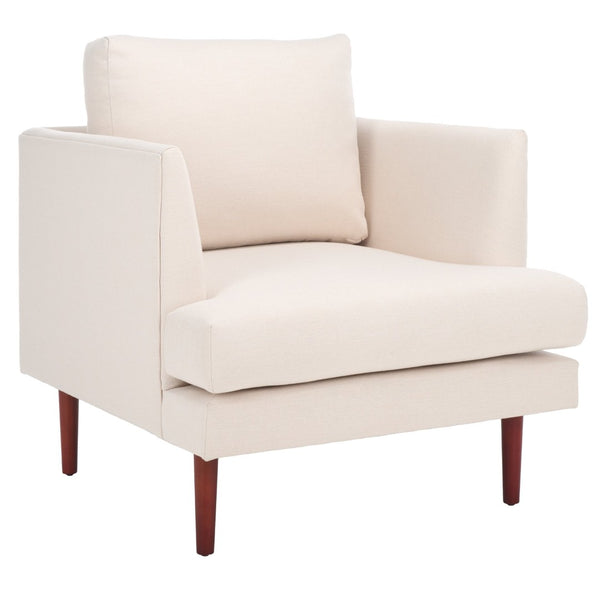 Safavieh Hampshire Accent Chair - Timeless Comfort With Classic-Contemporary Design For Any Living Space Bone Linen / Walnut ACH4514A