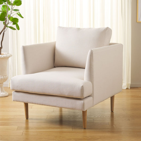 Safavieh Hampshire Accent Chair - Timeless Comfort With Classic-Contemporary Design For Any Living Space Bone Linen / White Washed ACH4514B