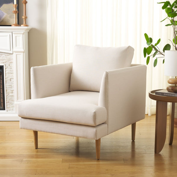 Safavieh Hampshire Accent Chair - Timeless Comfort With Classic-Contemporary Design For Any Living Space Bone Linen / White Washed ACH4514B