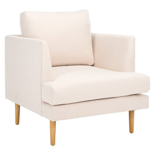 Safavieh Hampshire Accent Chair - Timeless Comfort With Classic-Contemporary Design For Any Living Space Bone Linen / White Washed ACH4514B