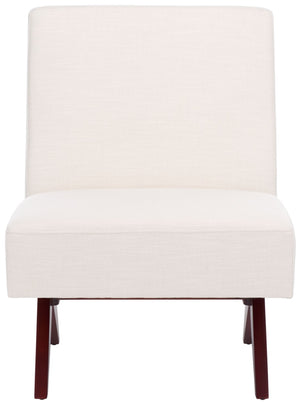 Safavieh Oliviadella Mid-Century Modern Accent Chair – Elegant Comfort For Living Rooms & Cozy Spaces Bone / Walnut ACH4515A