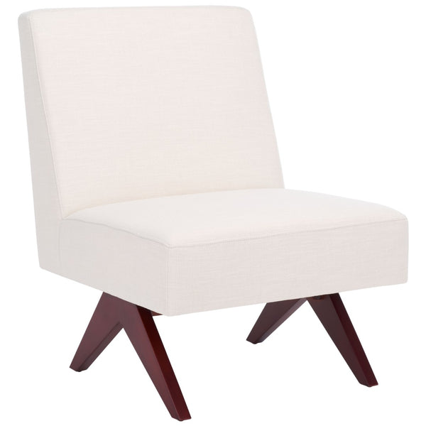 Safavieh Oliviadella Mid-Century Modern Accent Chair – Elegant Comfort For Living Rooms & Cozy Spaces Bone / Walnut ACH4515A