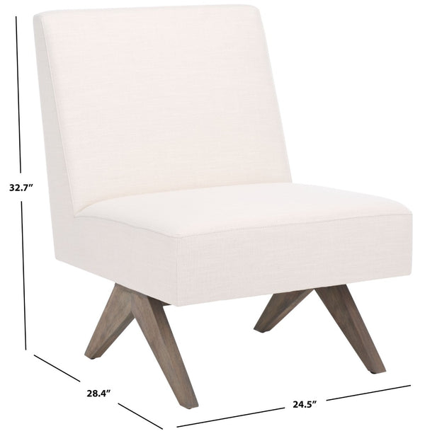 Safavieh Oliviadella Mid-Century Modern Accent Chair – Elegant Comfort For Living Rooms & Cozy Spaces Bone / White Washed ACH4515B