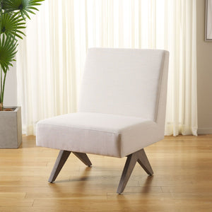 Safavieh Oliviadella Mid-Century Modern Accent Chair – Elegant Comfort For Living Rooms & Cozy Spaces Bone / White Washed ACH4515B