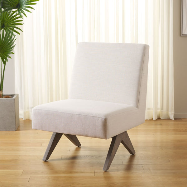Safavieh Oliviadella Mid-Century Modern Accent Chair – Elegant Comfort For Living Rooms & Cozy Spaces Bone / White Washed ACH4515B