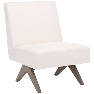 Safavieh Oliviadella Mid-Century Modern Accent Chair – Elegant Comfort For Living Rooms & Cozy Spaces Bone / White Washed ACH4515B