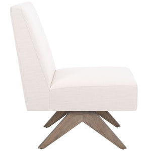 Safavieh Oliviadella Mid-Century Modern Accent Chair – Elegant Comfort For Living Rooms & Cozy Spaces Bone / White Washed ACH4515B