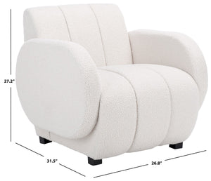 Safavieh Waylen Accent Chair - Sculptural Comfort With Curvaceous Design, Deep Seat & Cozy Boucle Fabric ACH4516A