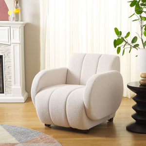 Safavieh Waylen Accent Chair - Sculptural Comfort With Curvaceous Design, Deep Seat & Cozy Boucle Fabric ACH4516A