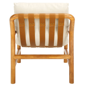 Safavieh Claxon Accent Chair - Chic Bone Upholstery & Natural Ashwood Frame For Ultimate Comfort & Style Bone ,Natural Wood ,Fabric ,Polyester Fill Ach4517a