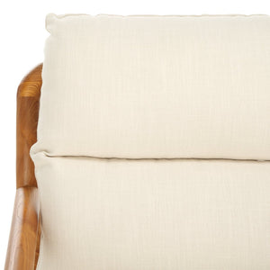 Safavieh Claxon Accent Chair - Chic Bone Upholstery & Natural Ashwood Frame For Ultimate Comfort & Style Bone ,Natural Wood ,Fabric ,Polyester Fill Ach4517a