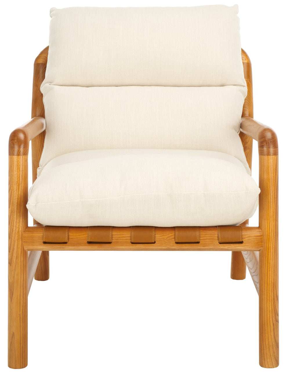 Safavieh Claxon Accent Chair - Chic Bone Upholstery & Natural Ashwood Frame For Ultimate Comfort & Style Bone ,Natural Wood ,Fabric ,Polyester Fill Ach4517a
